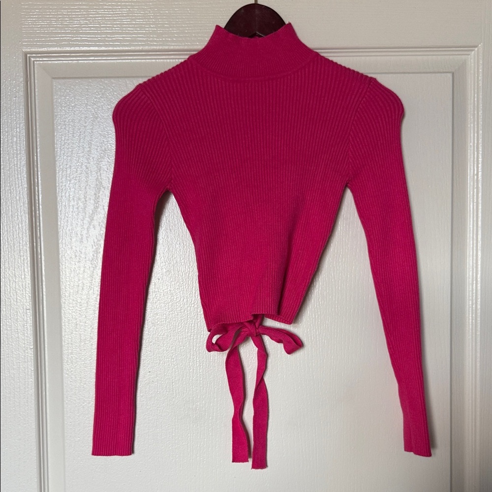 Mustard Seed Pink Ribbed Crop Top